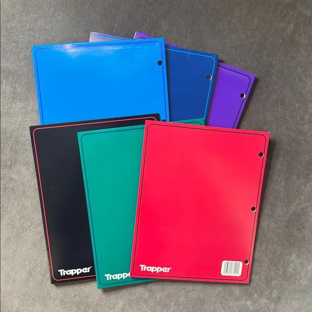 Mead Vintage Trapper Keeper Portfolio 2 Pocket 3 Hole Folder Set of 6 U.S.A Made